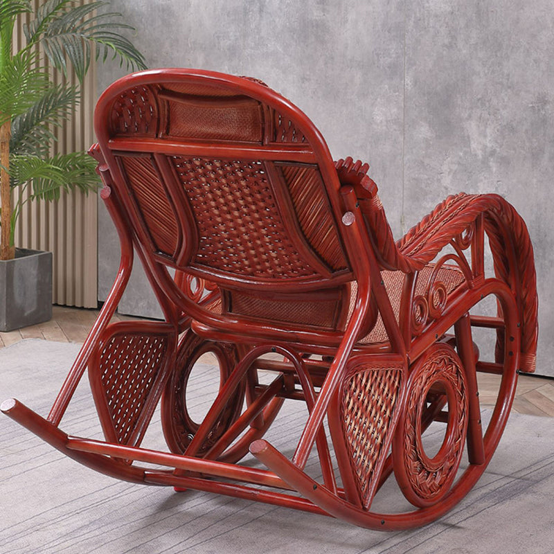 Wicker Traditional Rocking Accent Chair Spindle Rocking Chair for Living Room