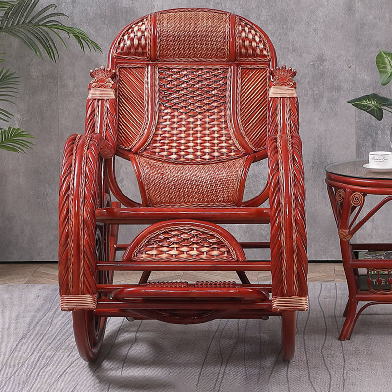 Wicker Traditional Rocking Accent Chair Spindle Rocking Chair for Living Room