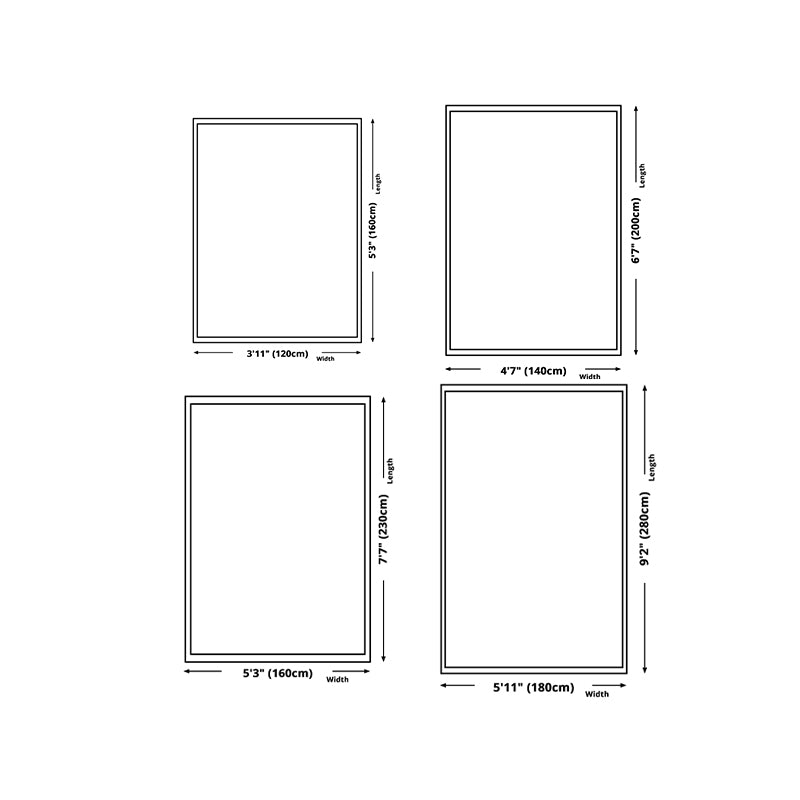 Rectangle Shape Rug Living Room Beige Tone Polyester Washable Area Rug