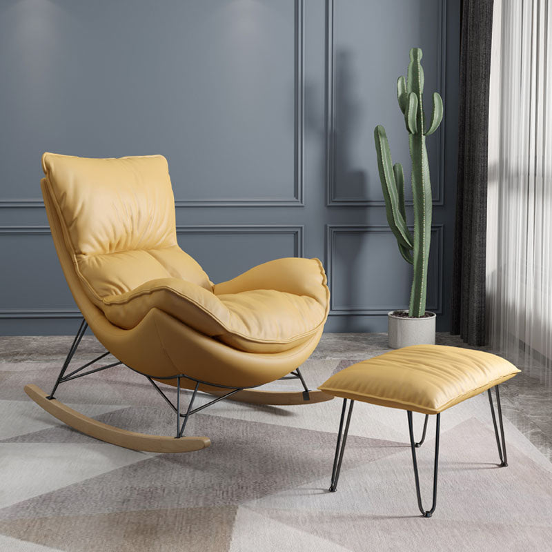 Ergonomic with Ottoman Rocker Chair with Padded Seat Rocking Chair Spindle