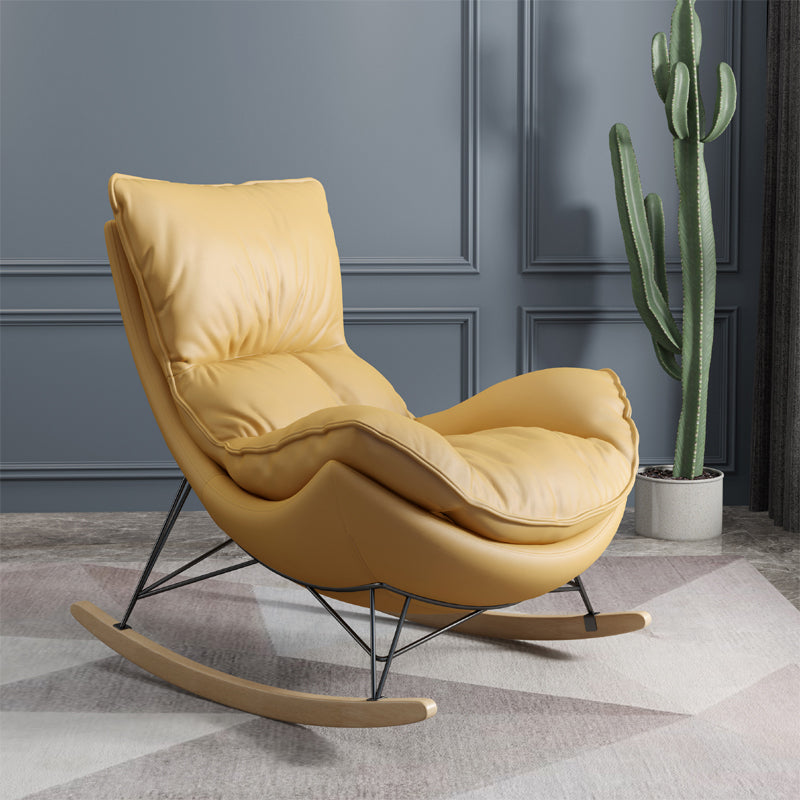 Ergonomic with Ottoman Rocker Chair with Padded Seat Rocking Chair Spindle