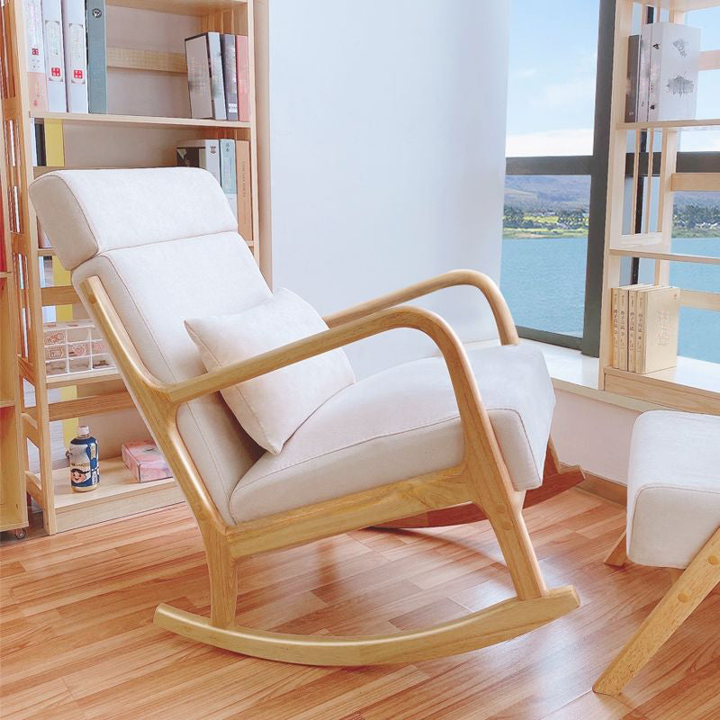 Modern Rocker Chair Upholstered With Gray Frame Glider for Living Room