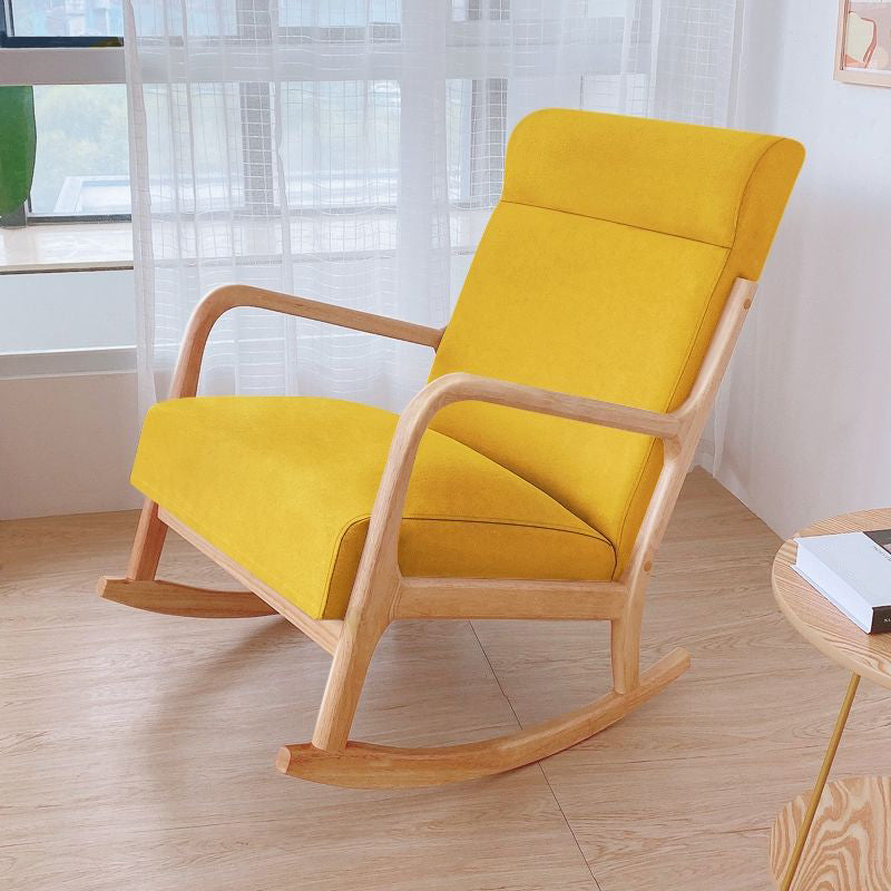 Modern Rocker Chair Upholstered With Gray Frame Glider for Living Room