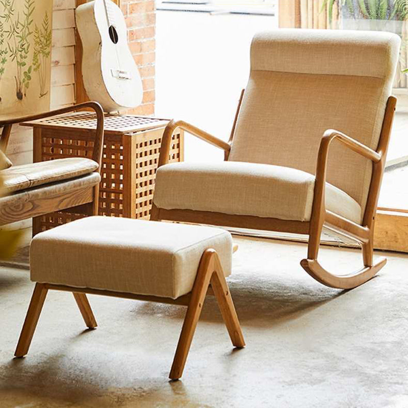 Modern Rocker Chair Upholstered With Gray Frame Glider for Living Room