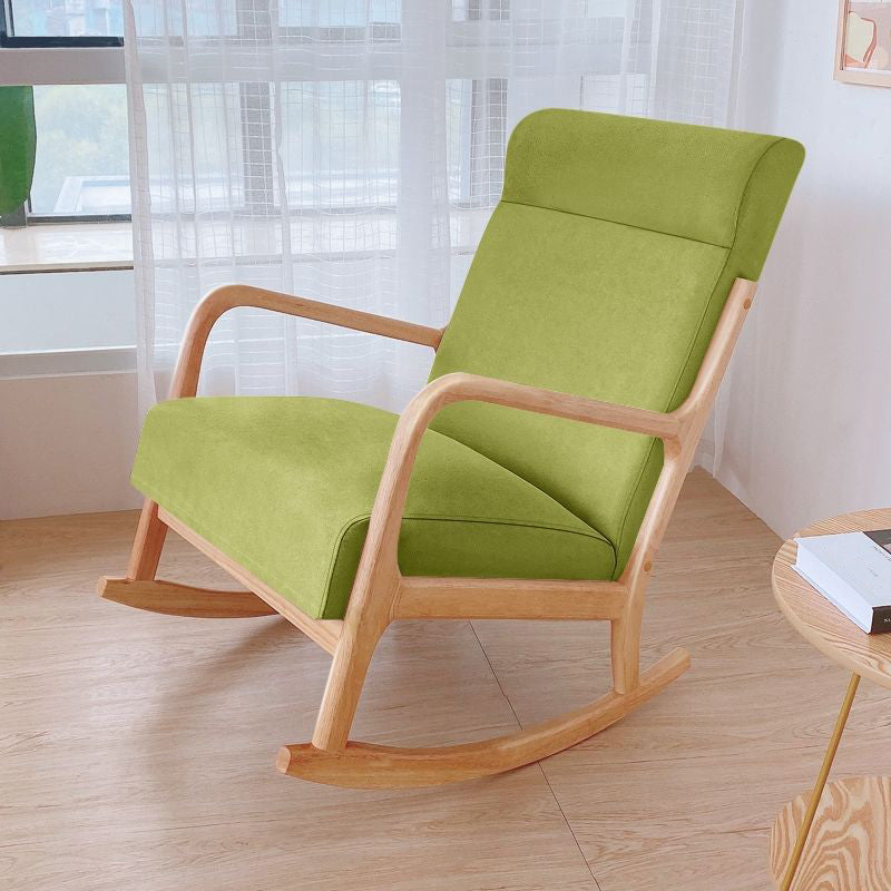 Modern Rocker Chair Upholstered With Gray Frame Glider for Living Room