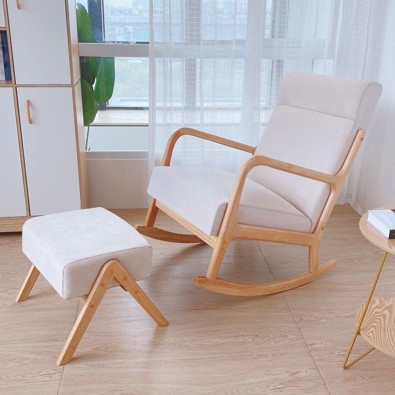 Modern Rocker Chair Upholstered With Gray Frame Glider for Living Room