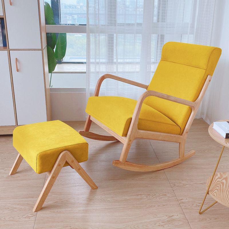 Modern Rocker Chair Upholstered With Gray Frame Glider for Living Room