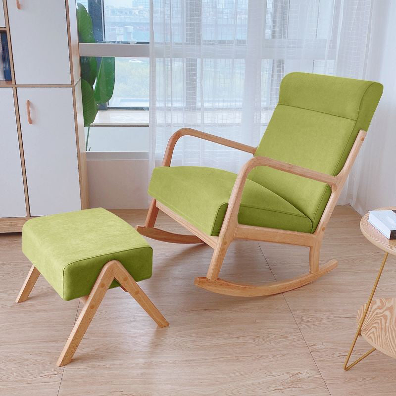 Modern Rocker Chair Upholstered With Gray Frame Glider for Living Room