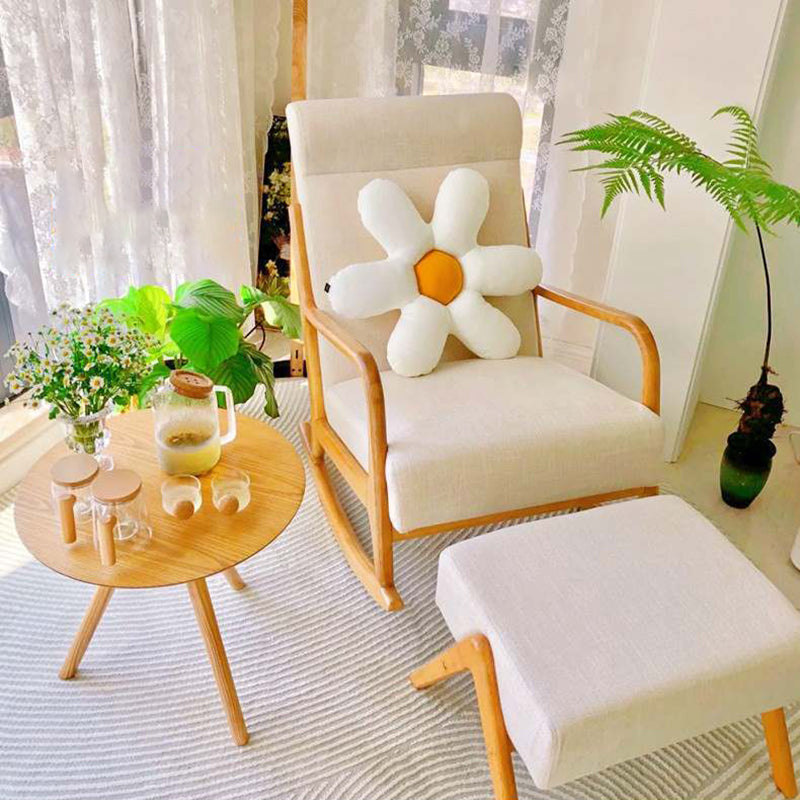 Modern Rocker Chair Upholstered With Gray Frame Glider for Living Room