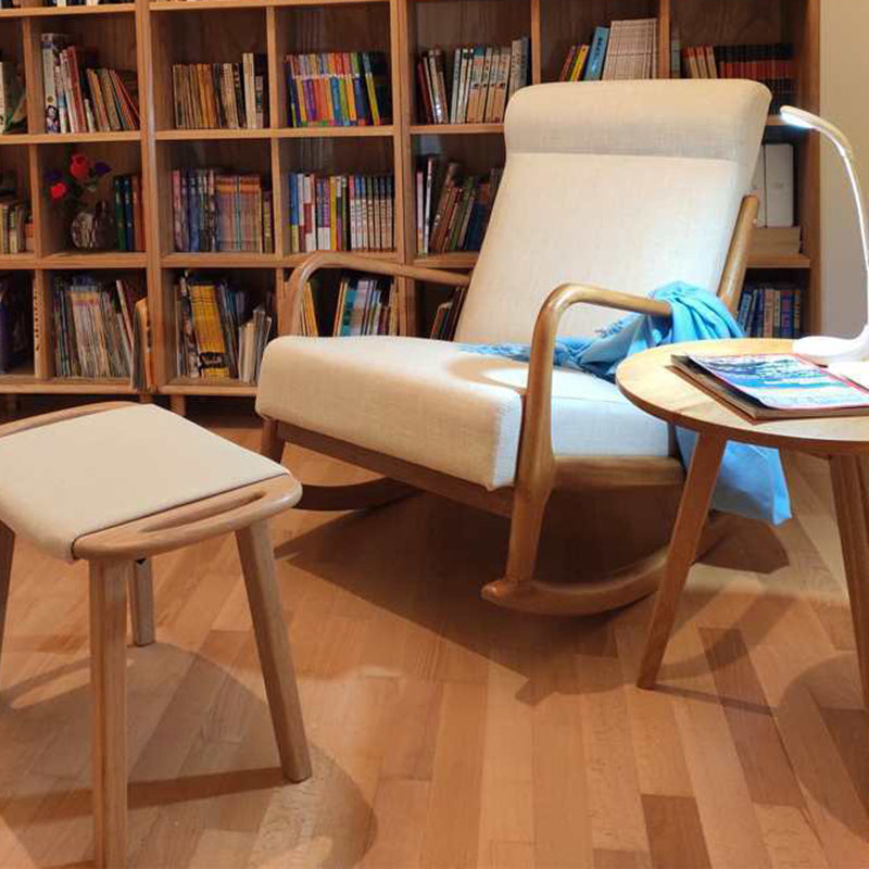 Modern Rocker Chair Upholstered With Gray Frame Glider for Living Room