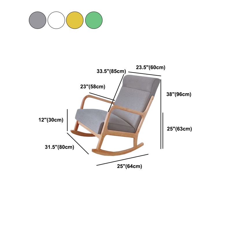 Modern Rocker Chair Upholstered With Gray Frame Glider for Living Room