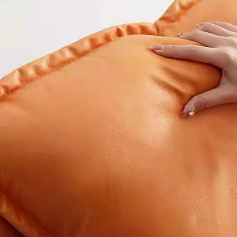 Leisure Pure Color Glider Chair Faux Leather Water Resistant with Ottoman