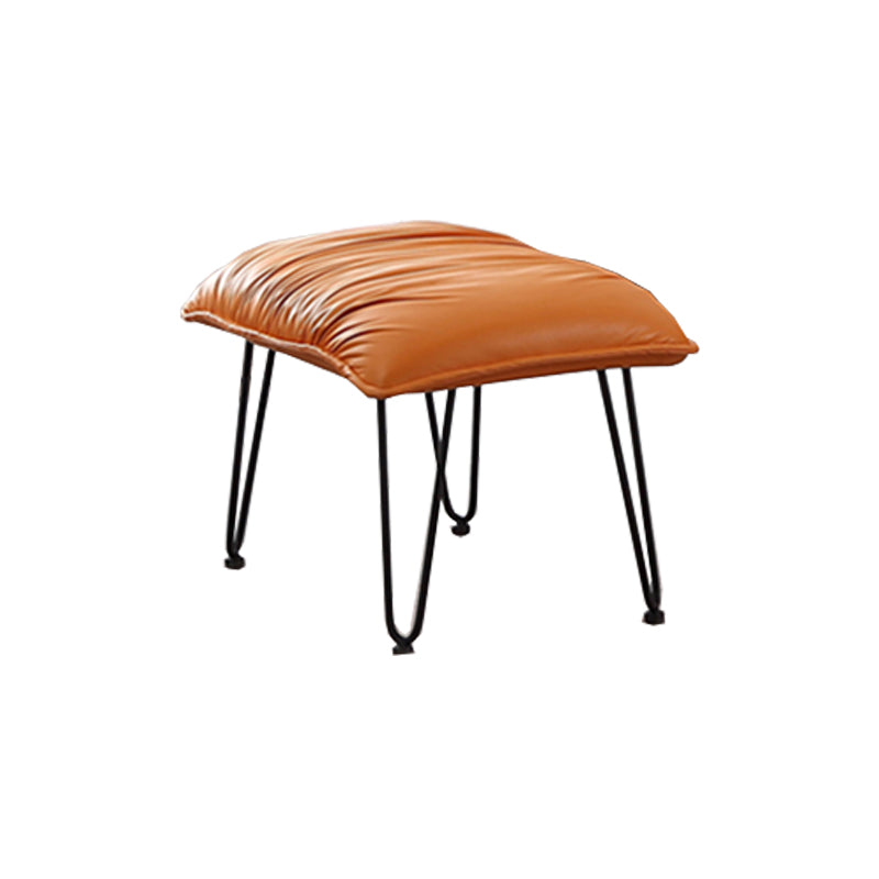 Orange Modern Rocking Chair Removable Cushions Rocker Chair with Ottoman