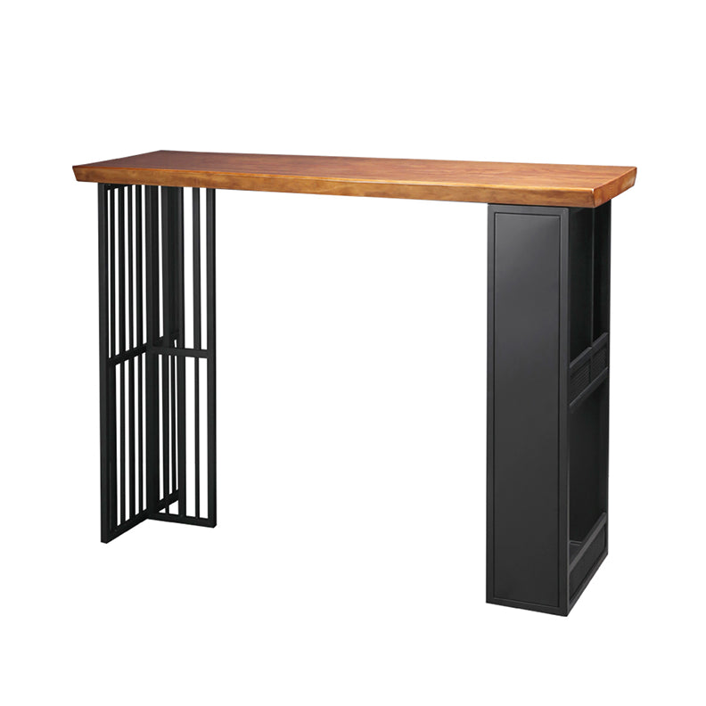 Indoor Glam Pub Set Natural 1/2/3 Pieces Wood and Metal Pub Table Set with Storage