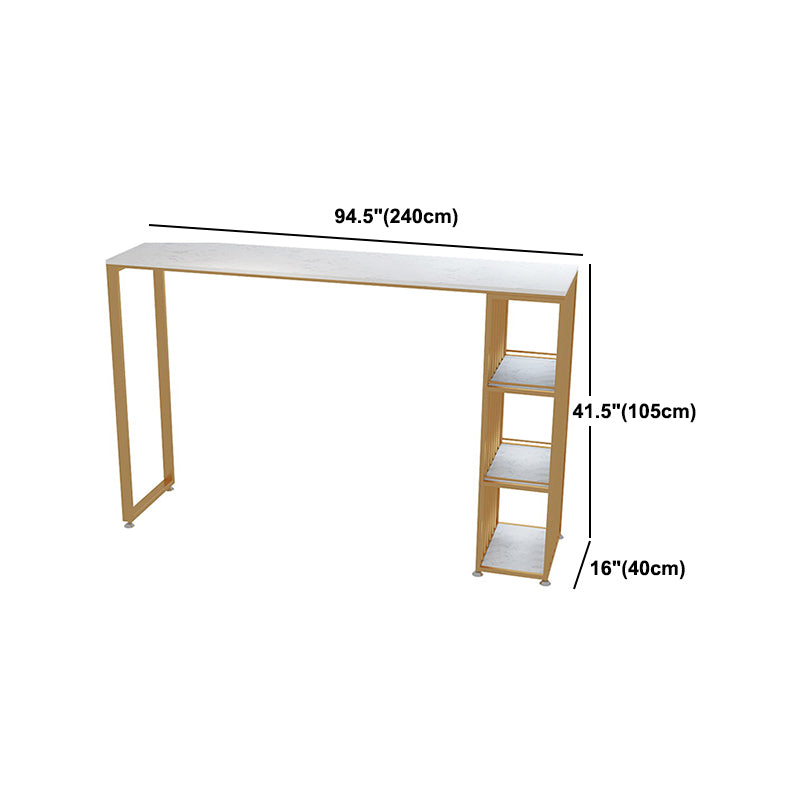 1/3 Pieces Luxurious Rectangular Bar Table Set Artificial Marble Top Pub Table Set