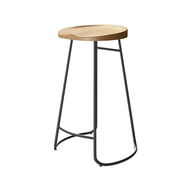 Indoor Bar Table Set Pine Solid Wood 1/7 Pcs Iron Base Bar Table and Stools