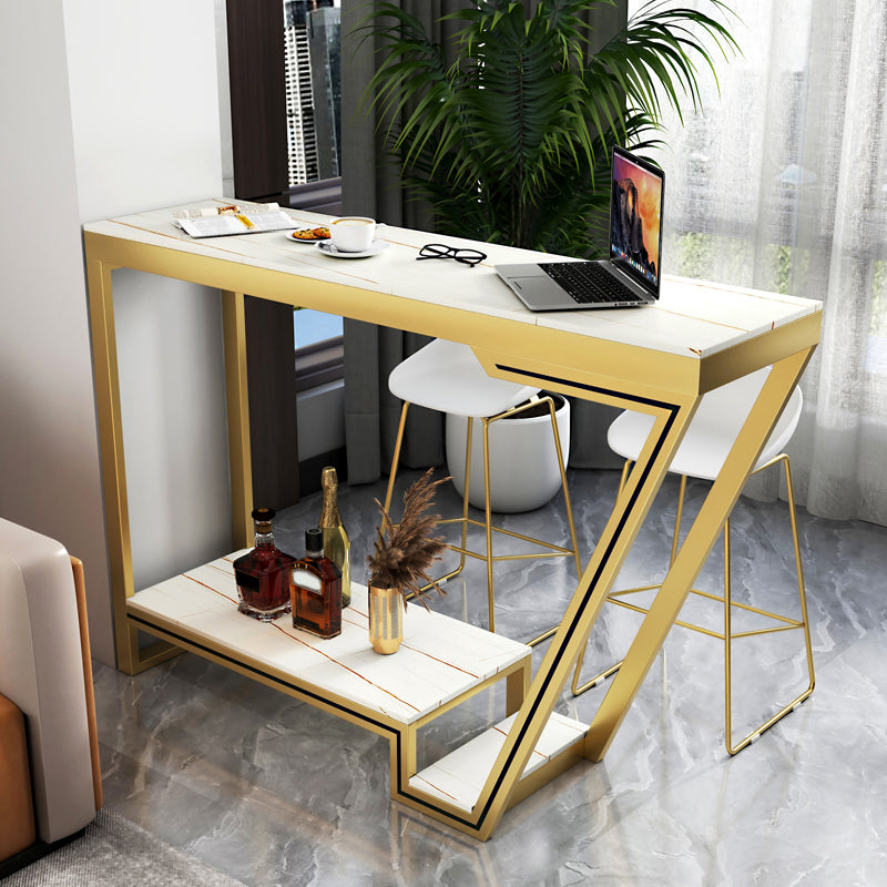 1/2/3 Pieces Balcony Bar Table Set Gorgeous Style Metal Home Bar with Foot Bar Stools