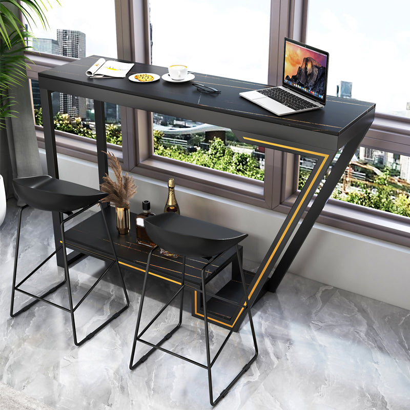 1/2/3 Pieces Balcony Bar Table Set Gorgeous Style Metal Home Bar with Foot Bar Stools