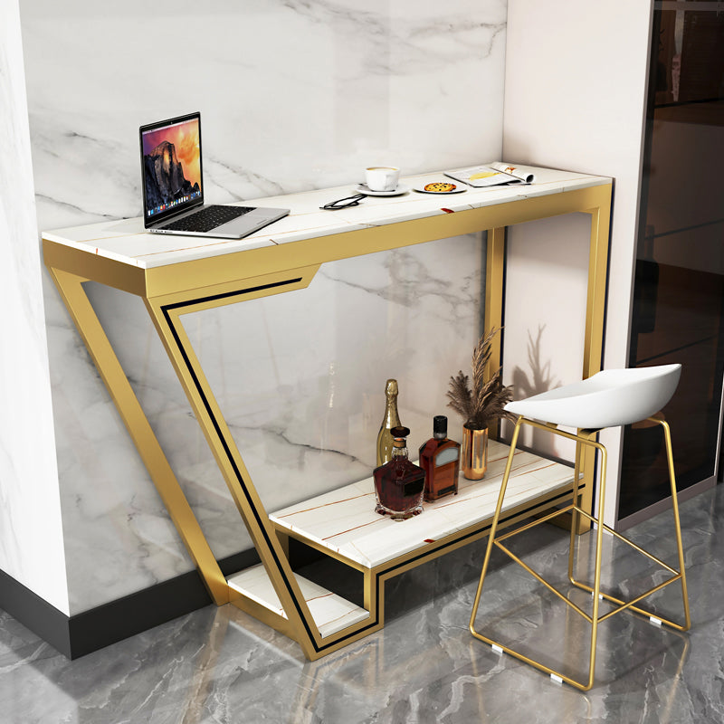 1/2/3 Pieces Balcony Bar Table Set Gorgeous Style Metal Home Bar with Foot Bar Stools