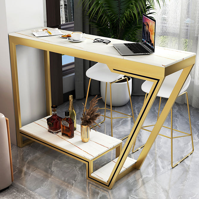 1/2/3 Pieces Balcony Bar Table Set Gorgeous Style Metal Home Bar with Foot Bar Stools