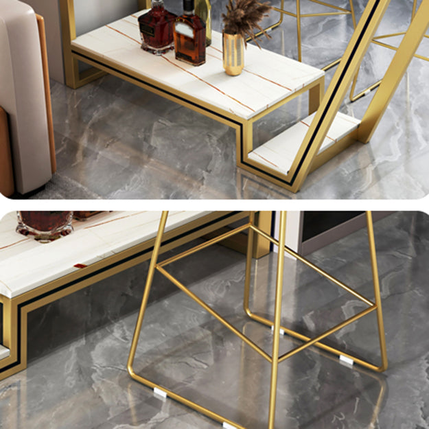 1/2/3 Pieces Balcony Bar Table Set Gorgeous Style Metal Home Bar with Foot Bar Stools