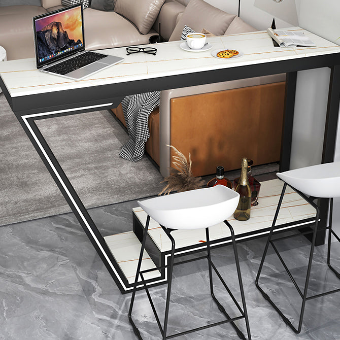 1/2/3 Pieces Balcony Bar Table Set Gorgeous Style Metal Home Bar with Foot Bar Stools