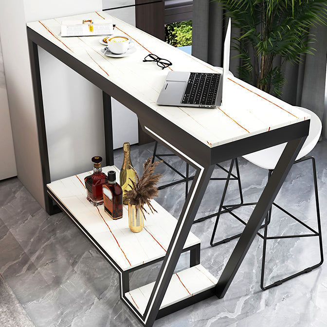 1/2/3 Pieces Balcony Bar Table Set Gorgeous Style Metal Home Bar with Foot Bar Stools