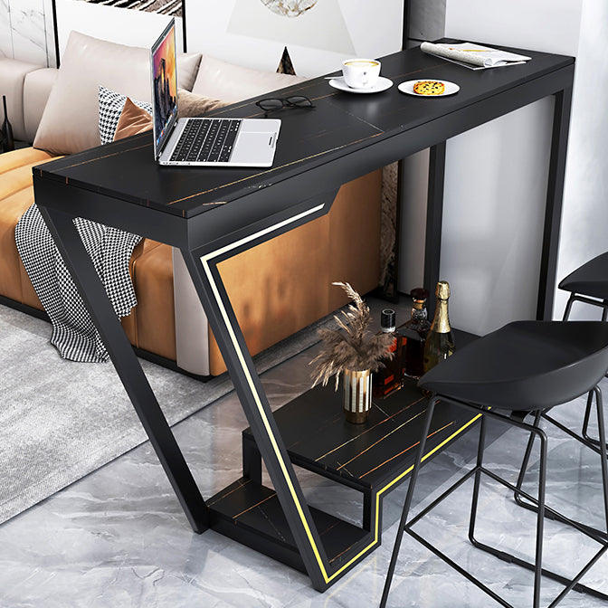 1/2/3 Pieces Balcony Bar Table Set Gorgeous Style Metal Home Bar with Foot Bar Stools