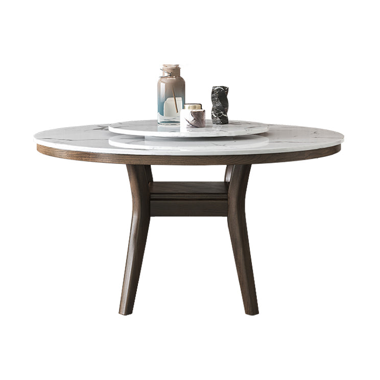 Modern Rotatable Round Table Set 1/4/5/6/7 Pieces Artificial Marble Top Round Table Set