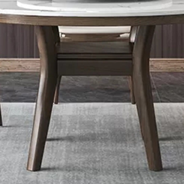 Modern Rotatable Round Table Set 1/4/5/6/7 Pieces Artificial Marble Top Round Table Set