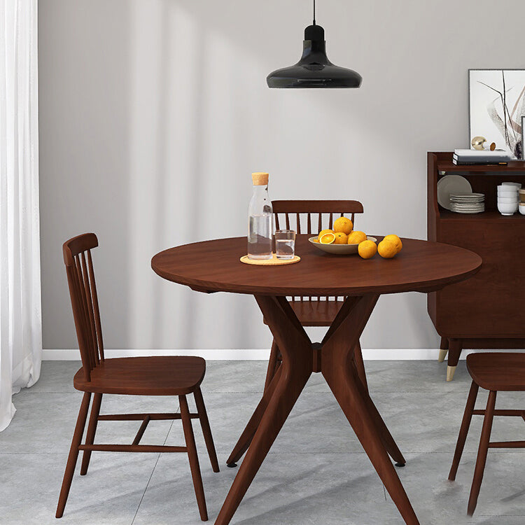 1/2/3/4 Pieces Solid Wood Dining Set Modern Pine Wood Round Table with Wooden Chairs