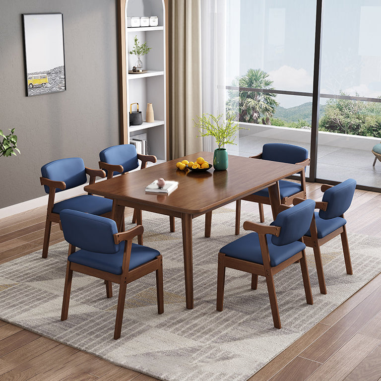 Traditional Dining Table Set 1/5/7 Pcs Solid Wood Dining Table and Chairs