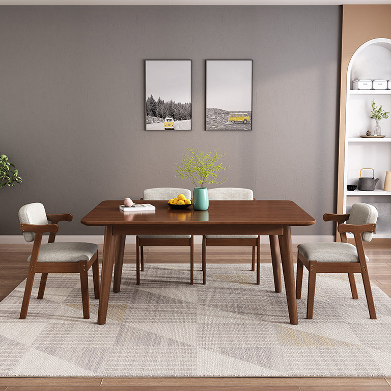 Traditional Dining Table Set 1/5/7 Pcs Solid Wood Dining Table and Chairs