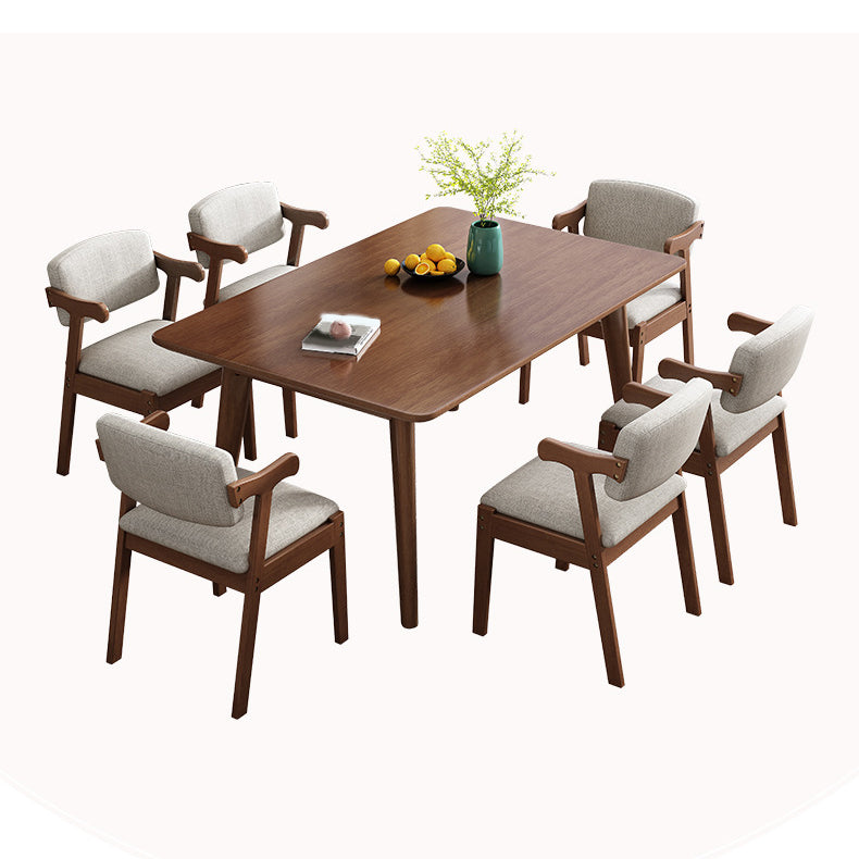 Traditional Dining Table Set 1/5/7 Pcs Solid Wood Dining Table and Chairs