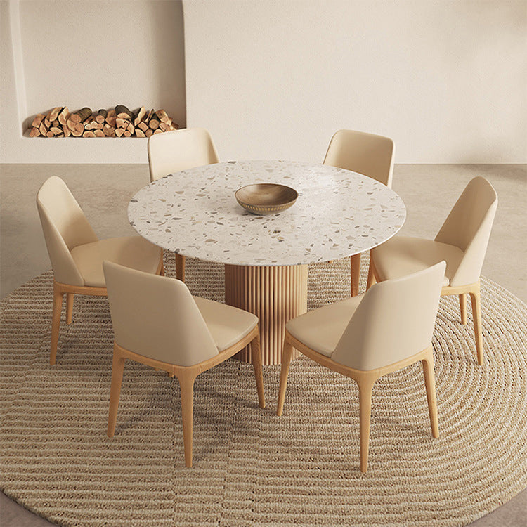 Contemporary Sintered Stone Dining Table Set Round 1/4/5/7 Pieces Dining Set for Home Use