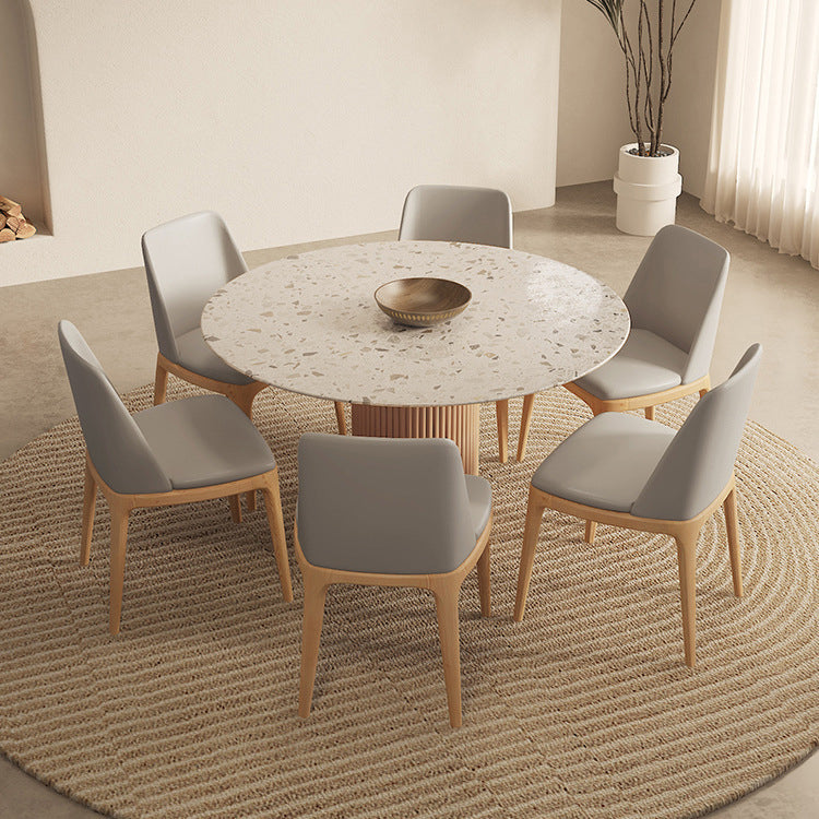 Contemporary Sintered Stone Dining Table Set Round 1/4/5/7 Pieces Dining Set for Home Use