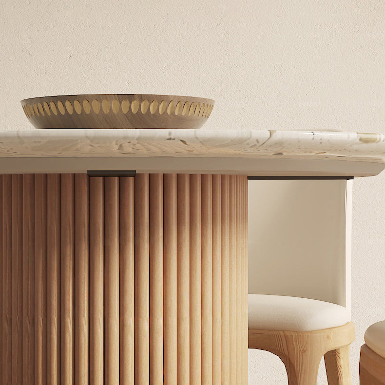 Contemporary Sintered Stone Dining Table Set Round 1/4/5/7 Pieces Dining Set for Home Use