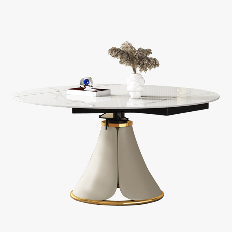 Glam Style Sintered Stone Dining Set Round 1/2/3/5/6/7/9 Pieces Dining Set for Home Use