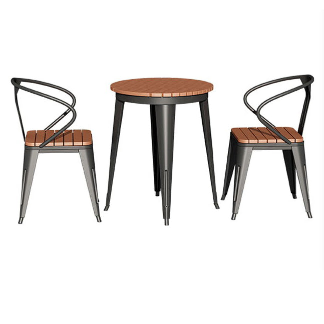 Contemporary Rectangle Table Set 1/2/3/5/7 Pieces Dining Set with Metal Chairs