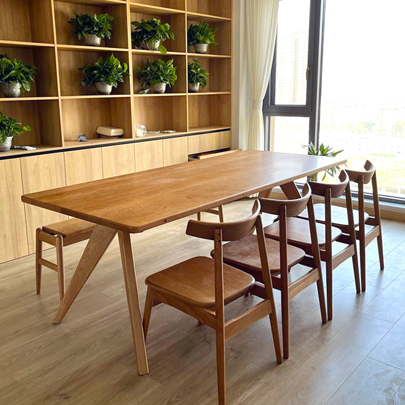 Modern 1/5/7 Pieces Dining Set Rectangle Pine Wood Dining Table for Dining Room