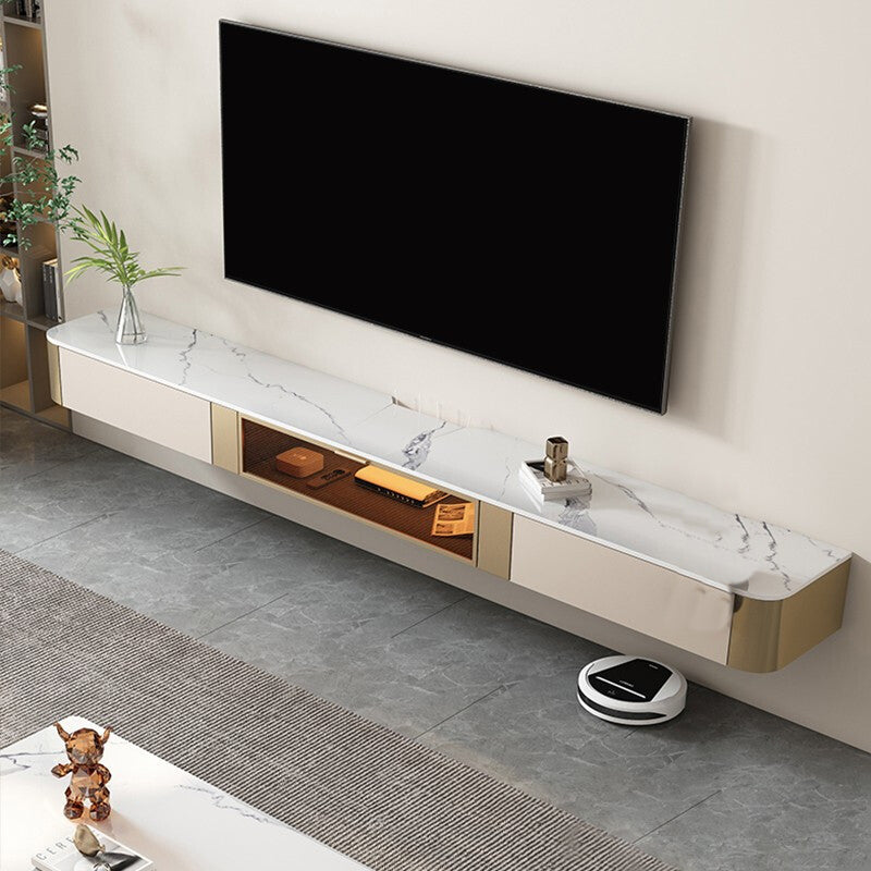 White Slate TV Cabinet Gorgeous Style Home Wall Mounted TV Media Console