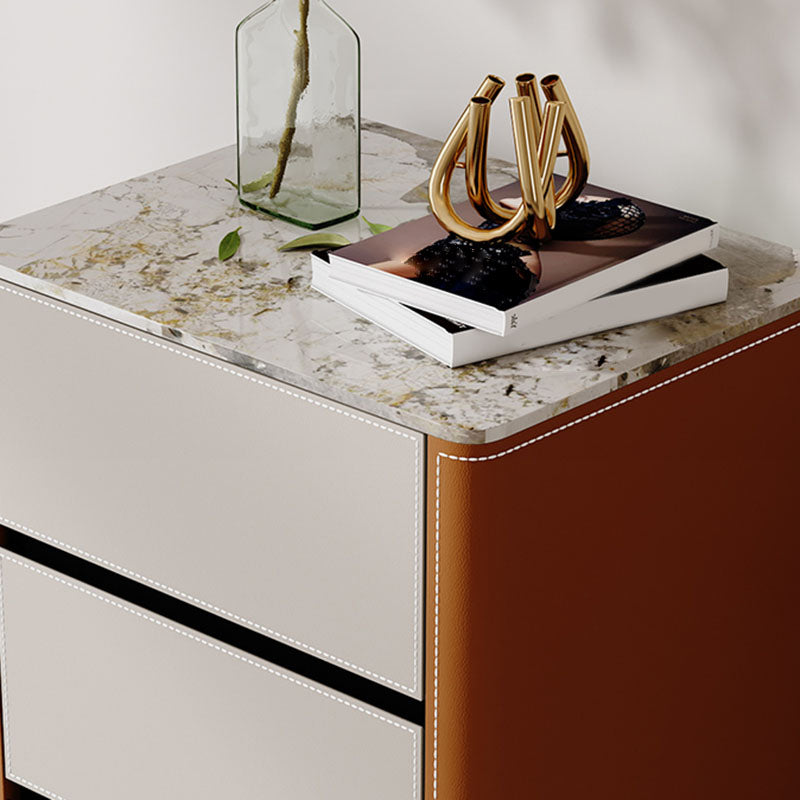 Contemporary Stone Vertical Chest Bedroom Storage Chest with Drawers