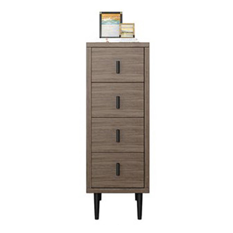 Contemporary Vertical Chest Bedroom Storage Chest in Brown with Drawers