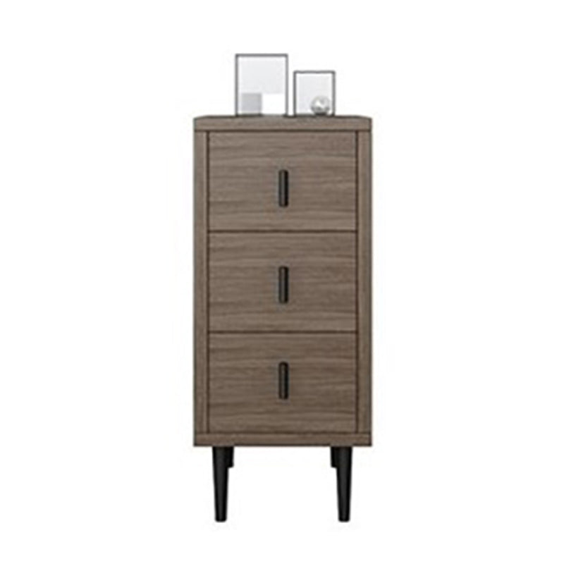 Contemporary Vertical Chest Bedroom Storage Chest in Brown with Drawers