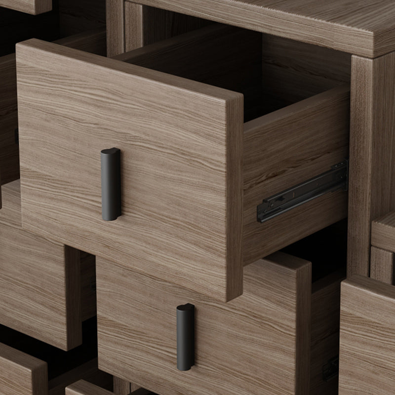 Contemporary Vertical Chest Bedroom Storage Chest in Brown with Drawers