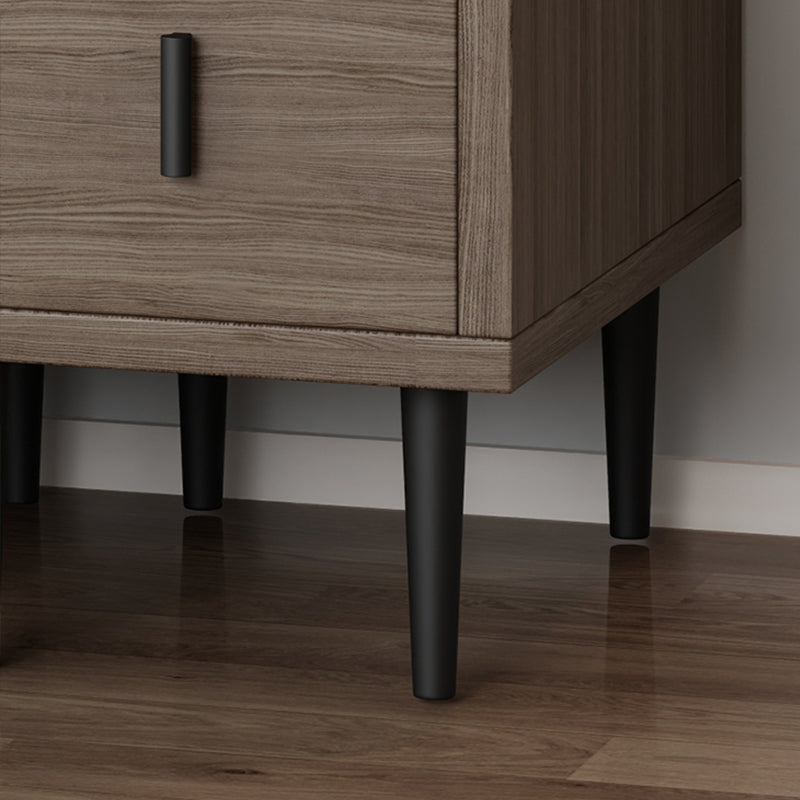 Contemporary Vertical Chest Bedroom Storage Chest in Brown with Drawers