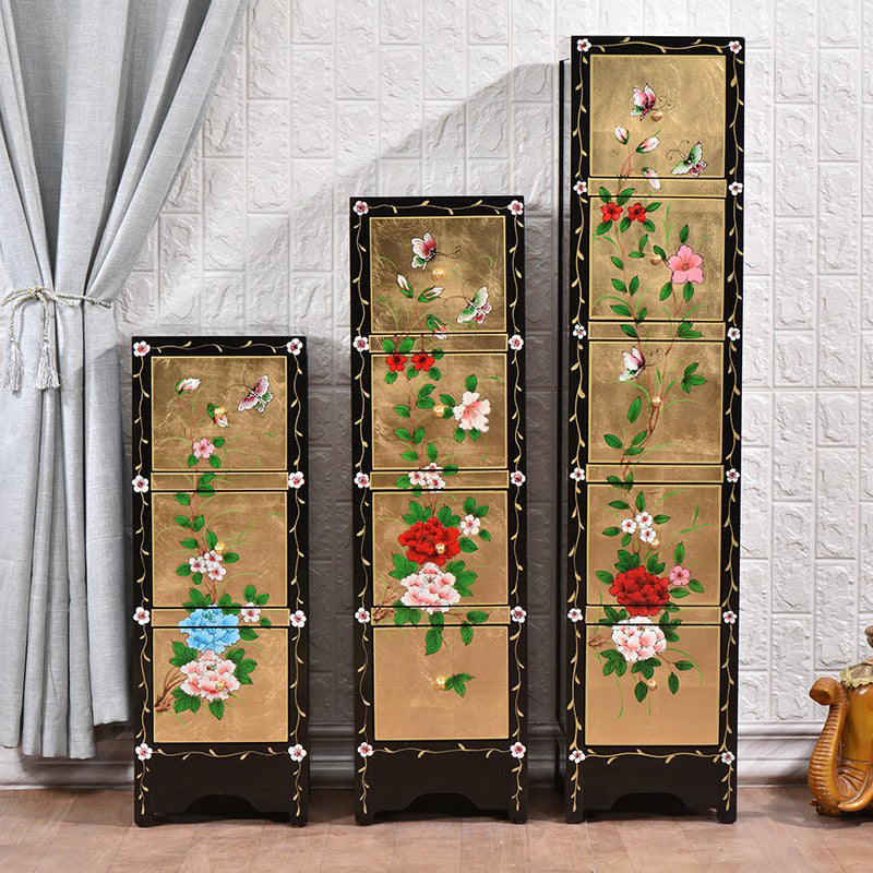 Traditional Vertical Bedroom Chest Wooden Storage Chest with Drawers