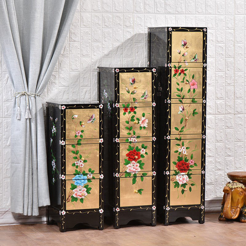 Traditional Vertical Bedroom Chest Wooden Storage Chest with Drawers