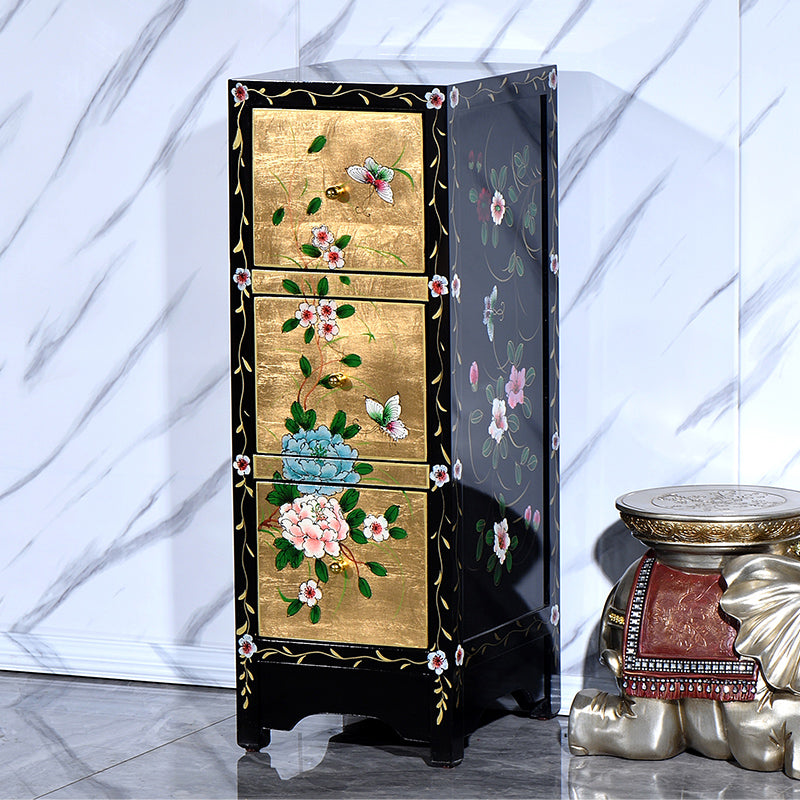 Traditional Vertical Bedroom Chest Wooden Storage Chest with Drawers