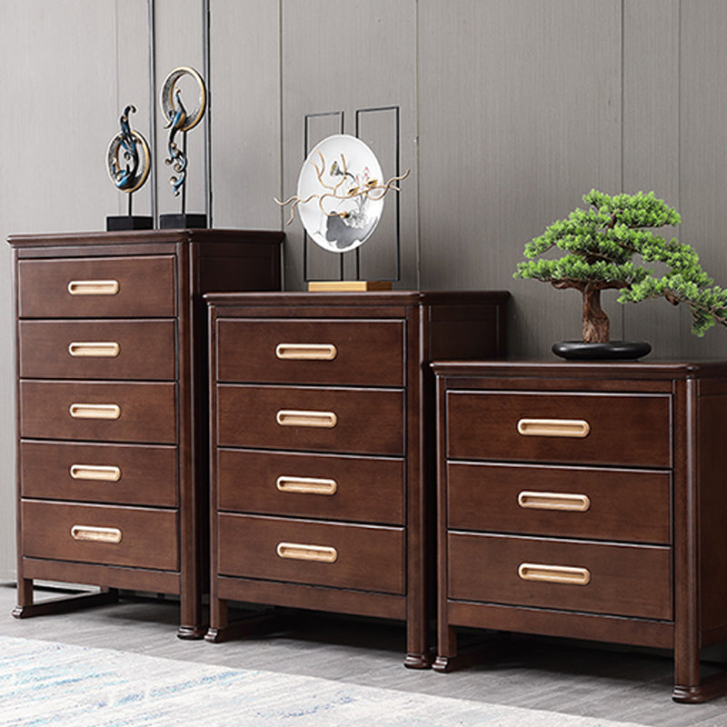 Traditional Brown Storage Chest Dresser Vertical Wooden Chest with 3 / 4 / 5 Drawers